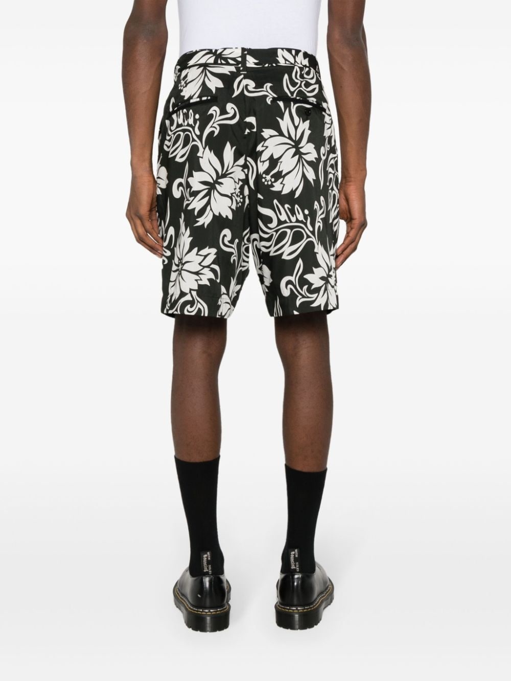 floral-print poplin shorts - 4
