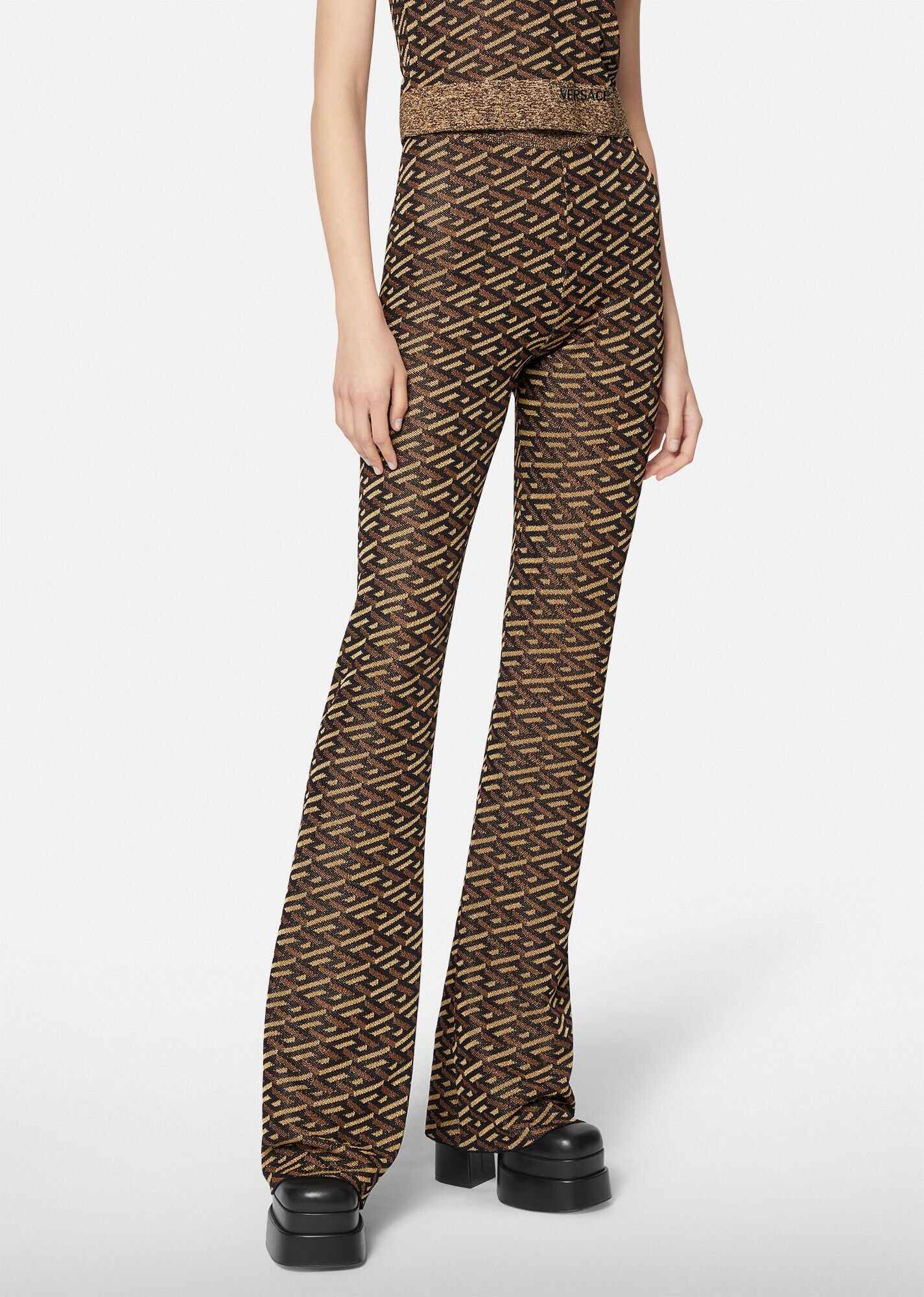 La Greca Metallic Jacquard Pants - 2