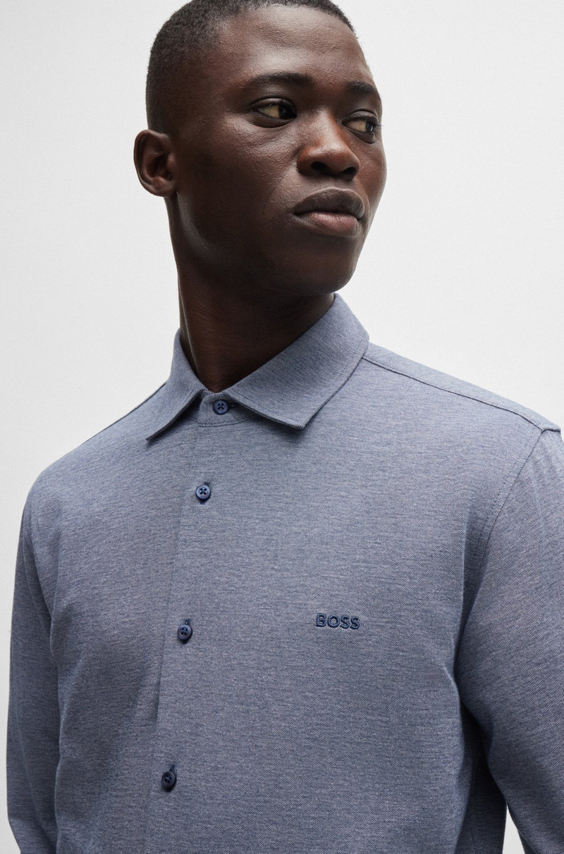 MELANGE COTTON PIQUÉ의 SLIM-FIT SHIRT 3