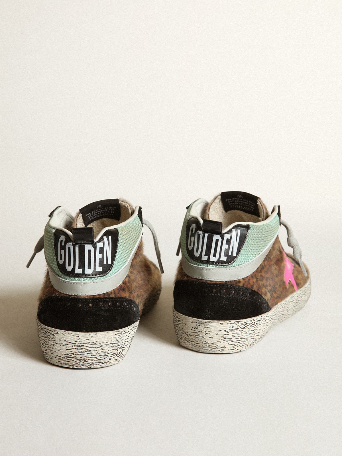 Mid Star in leopard-print pony skin with fuchsia leather star - 4