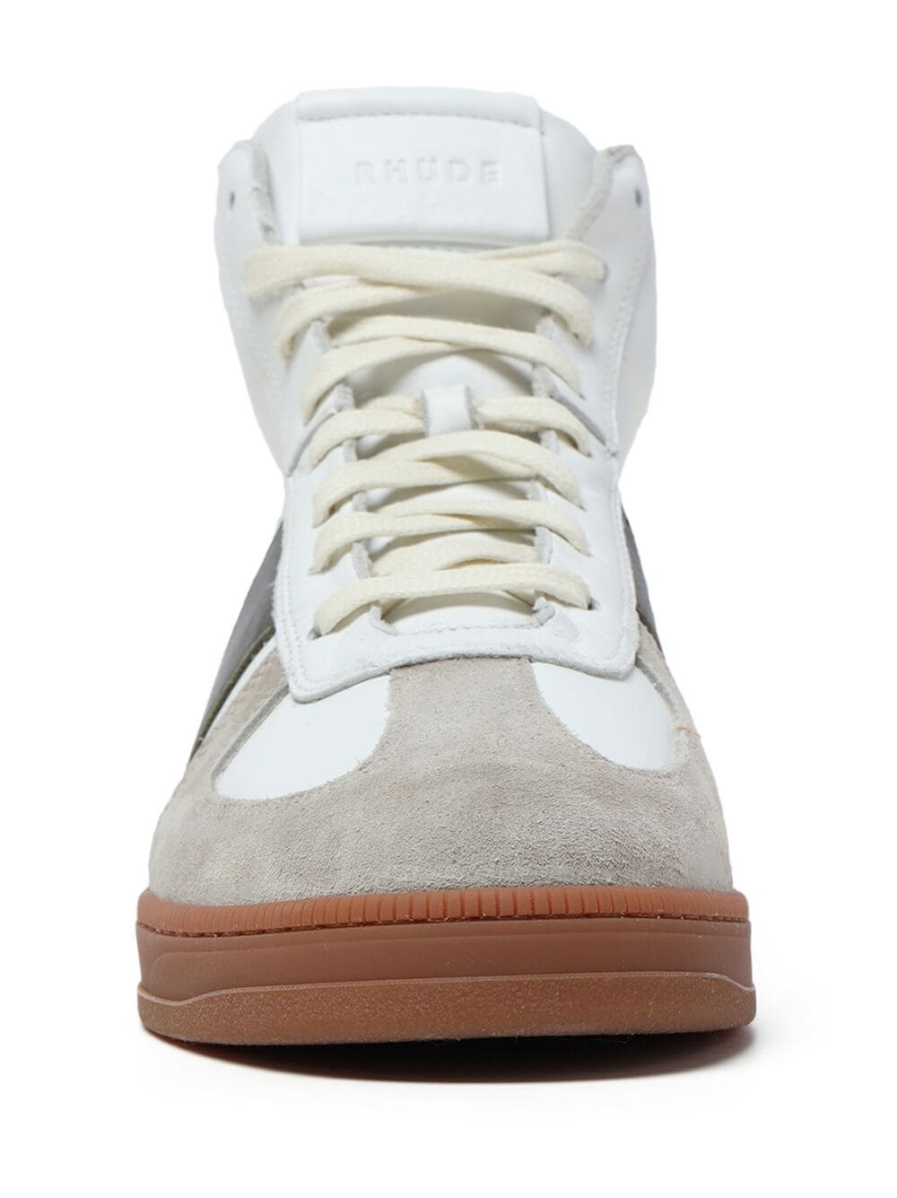 colour-block leather high-top sneakers - 4