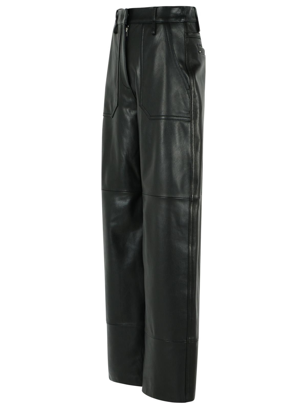 Sportmax 'Garbo' Black Nappa Leather Pants Women - 2