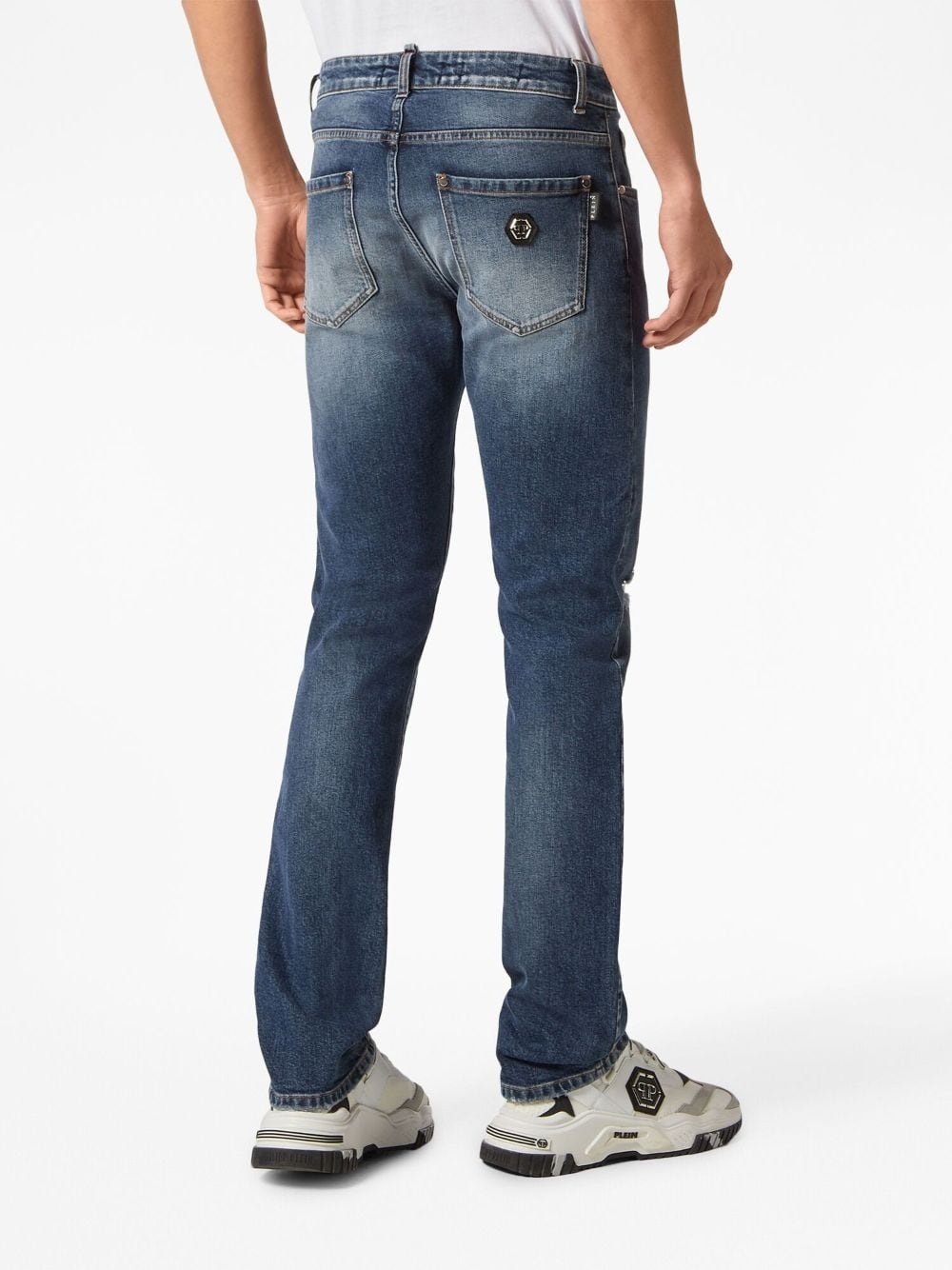 logo-patch straight-leg jeans - 4