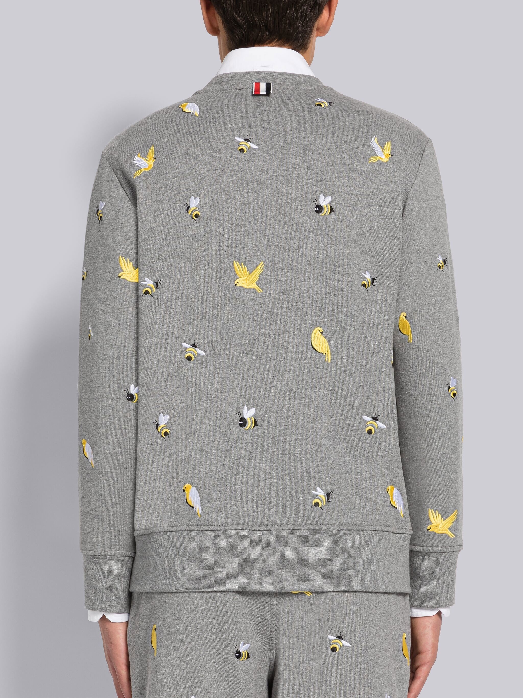 COTTON LOOPBACK BIRDS AND BEES RELAXED FIT CREW NECK SWEATSHIRT - 3