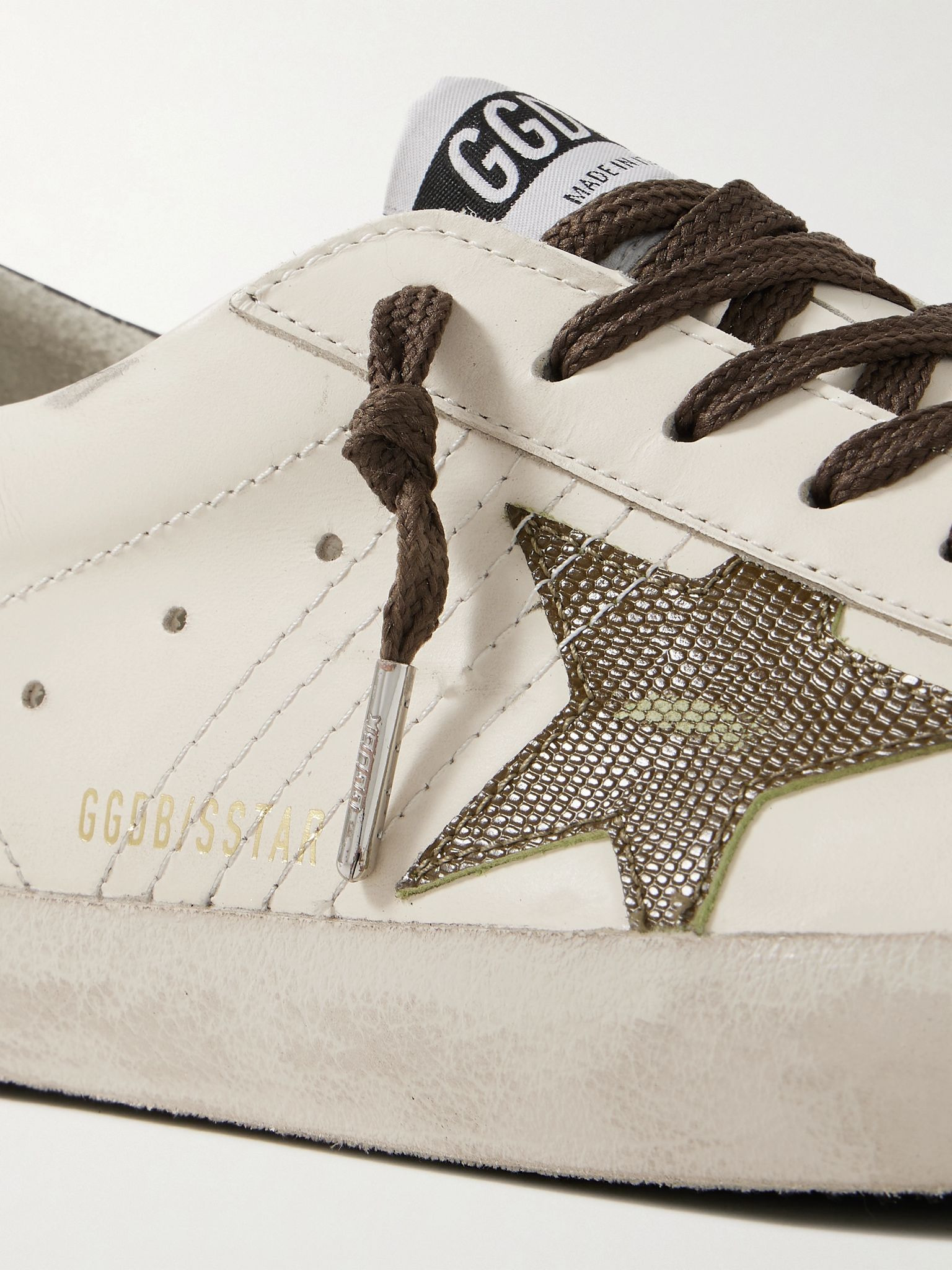 Super-Star Distressed Leather Sneakers White - 5