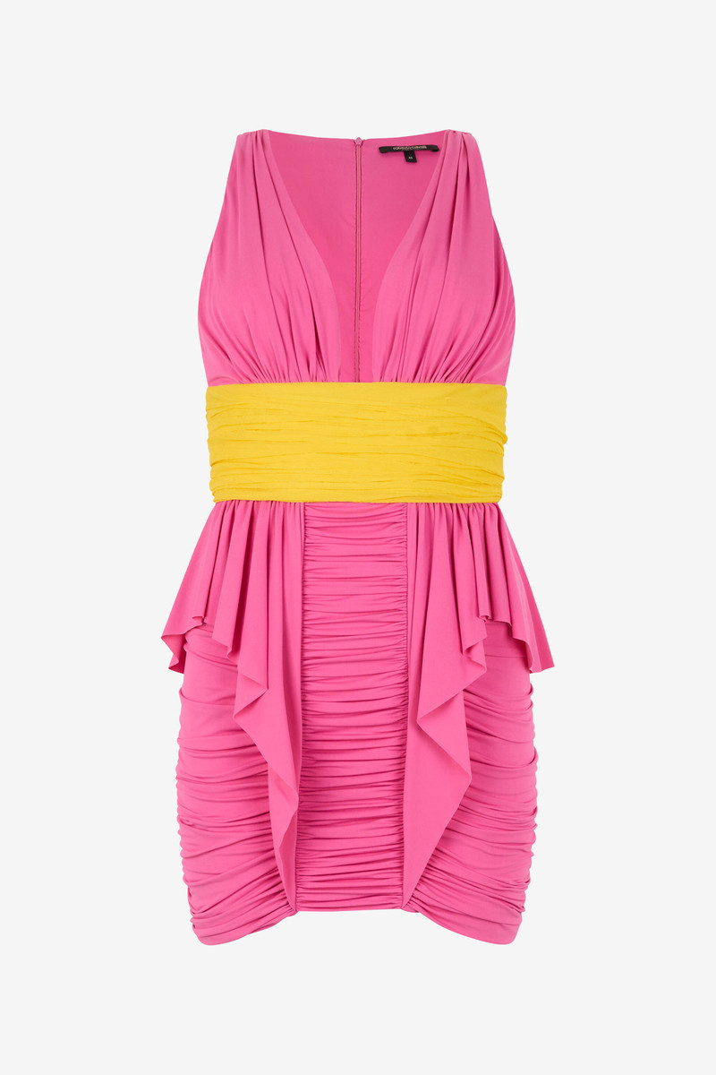 Two-Tone Draped Dress 1