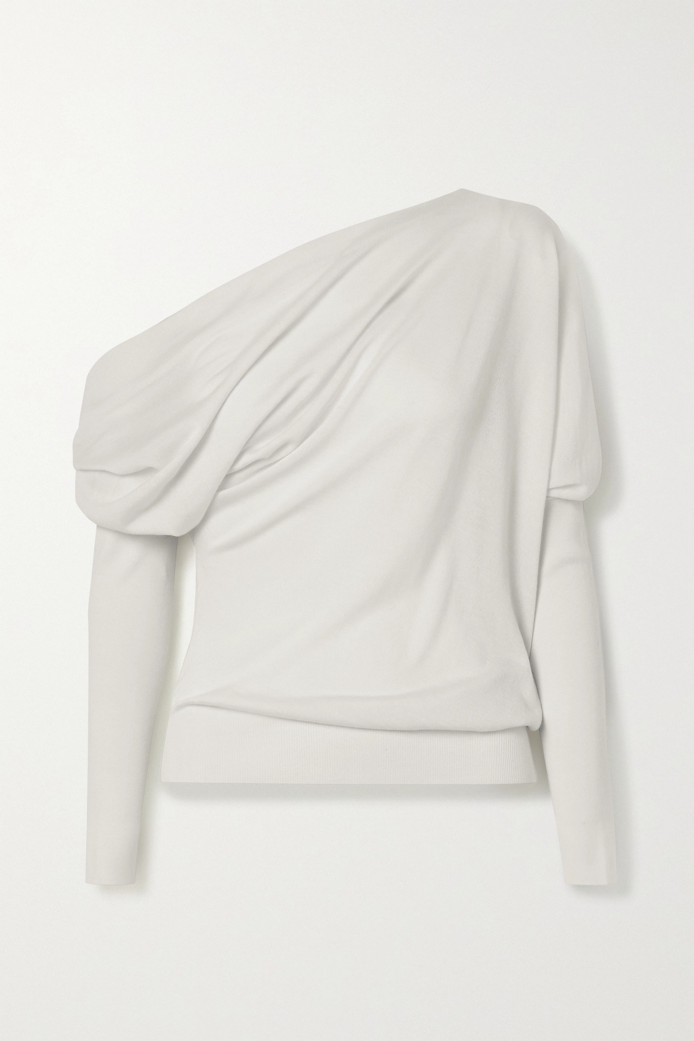 One-shoulder cashmere and silk-blend sweater - 2