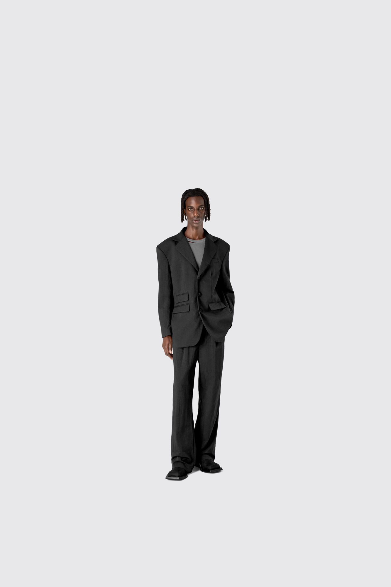 Black Technical Suit Blazer - 6