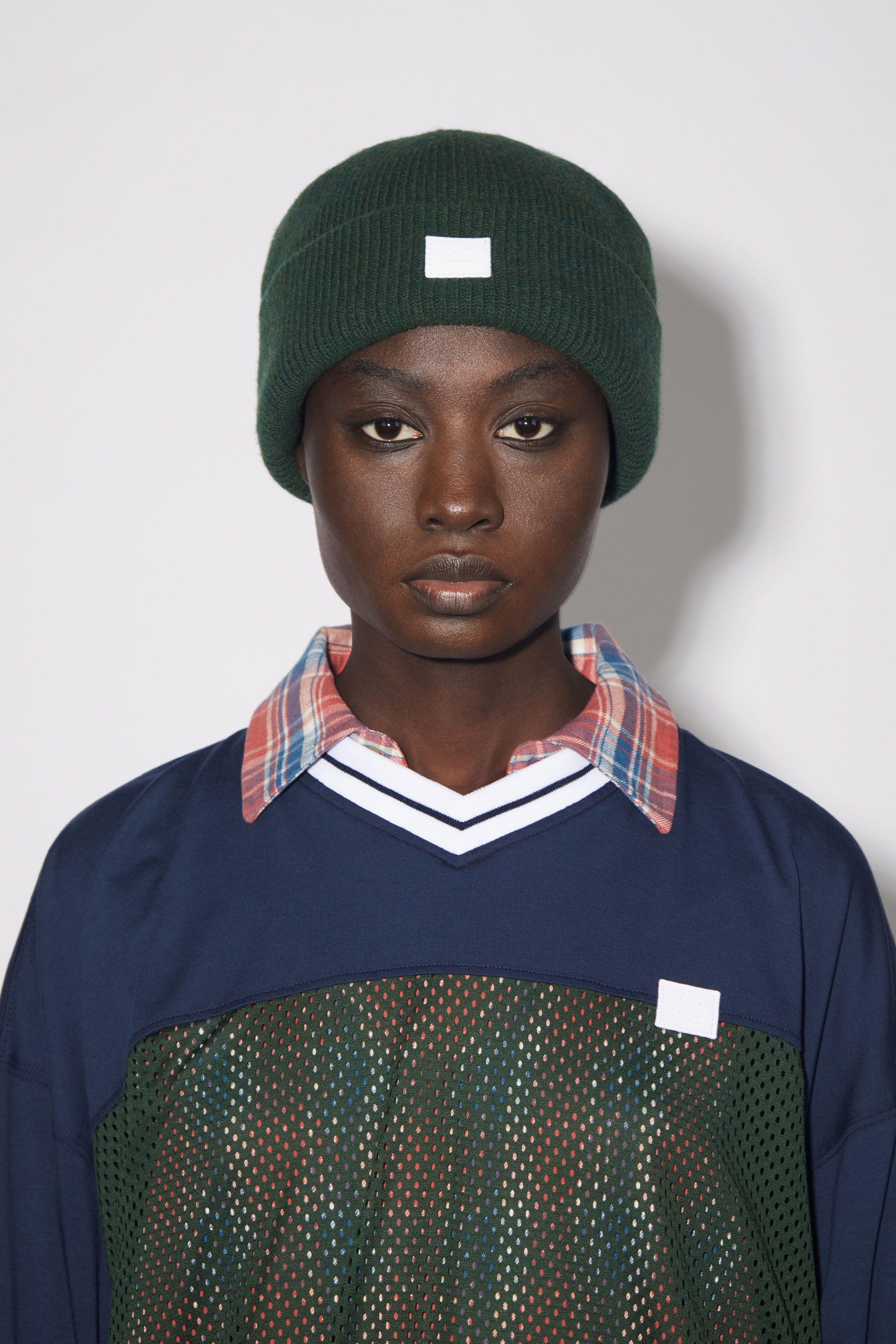 Rib knit beanie - Dark green - 2