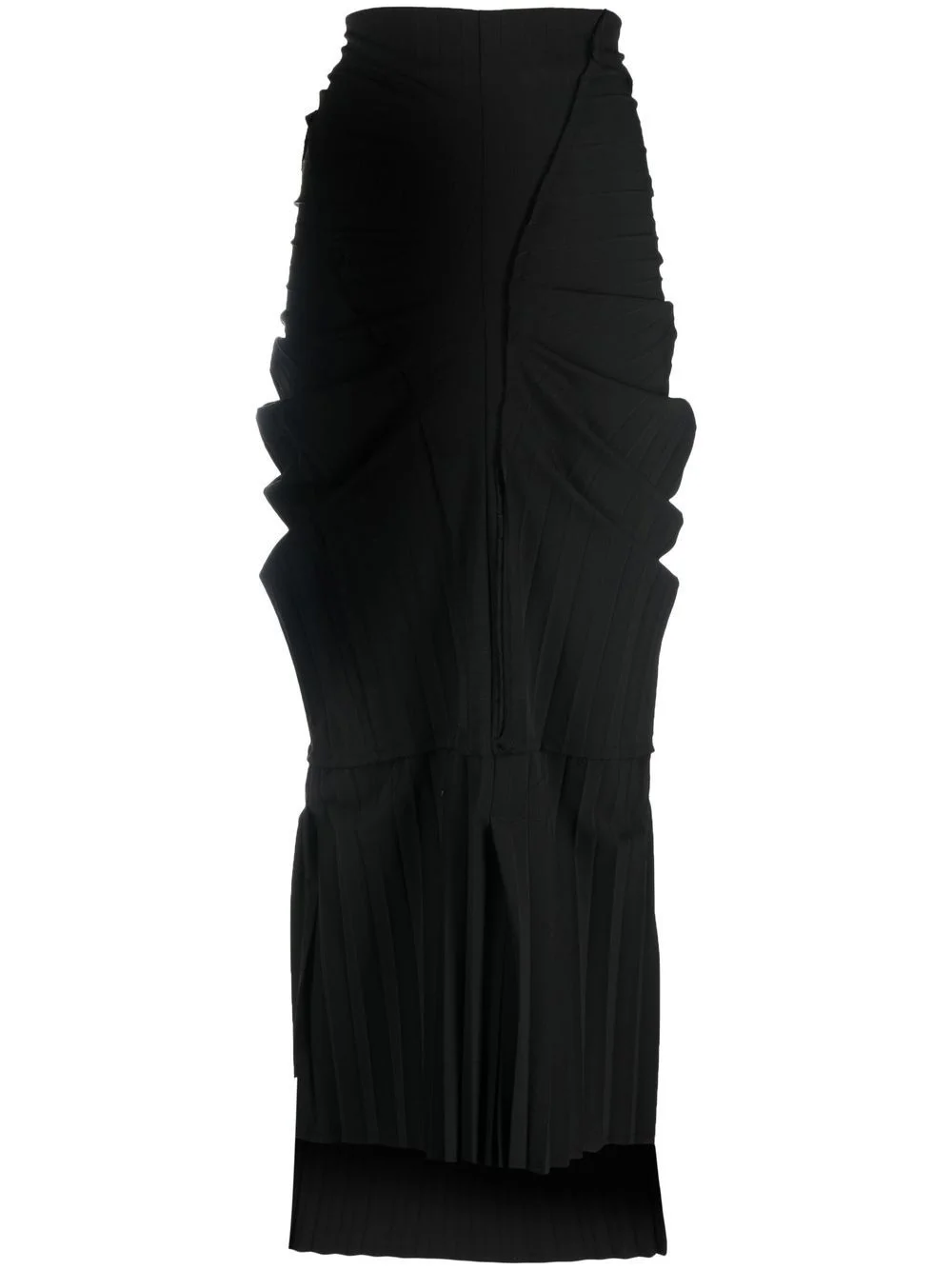 pleat-detail high-waisted skirt - 1