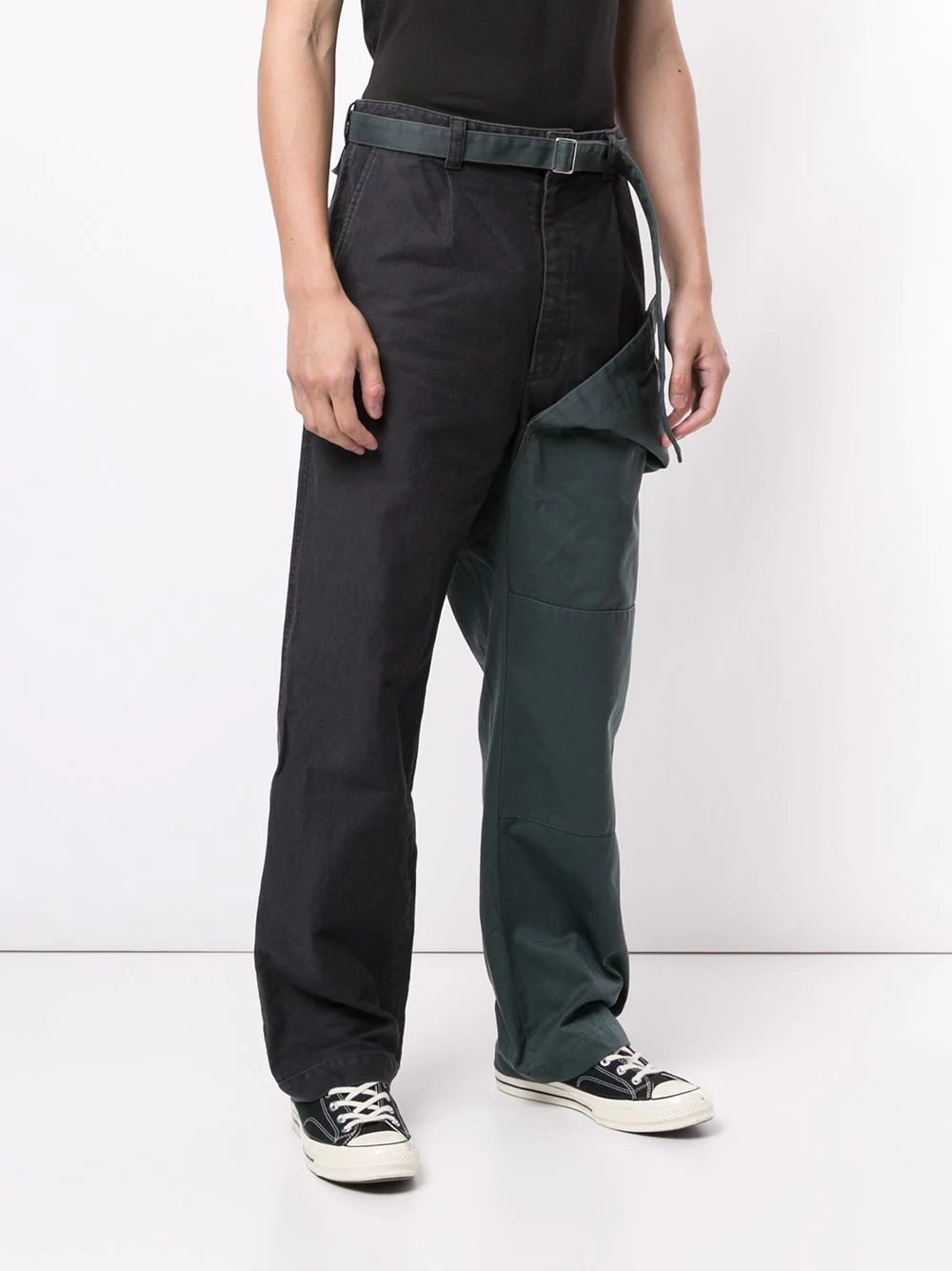 layered straight-leg work trousers - 3