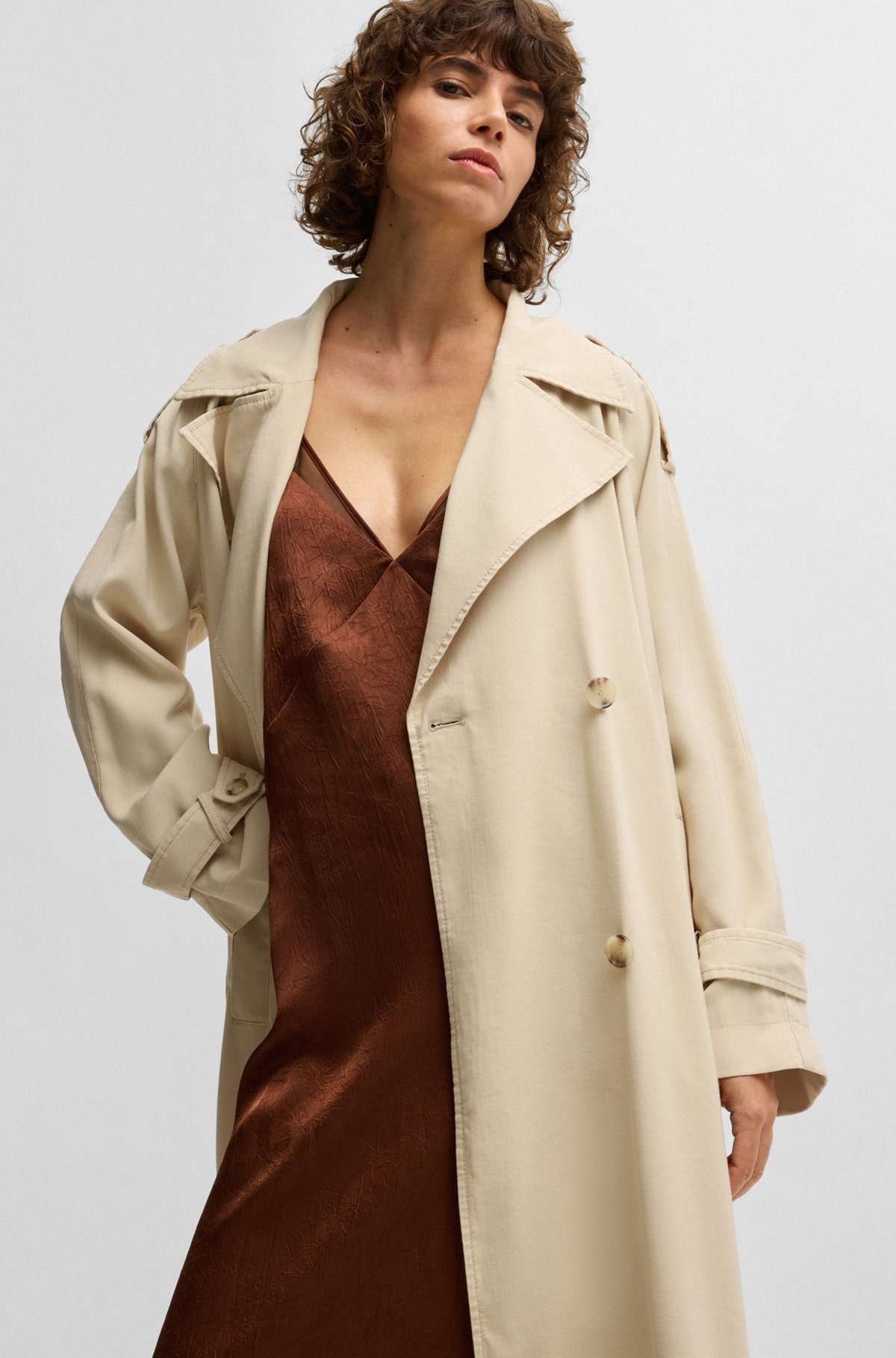 LOOSE-FIT TRENCH COAT WITH BELT - 6
