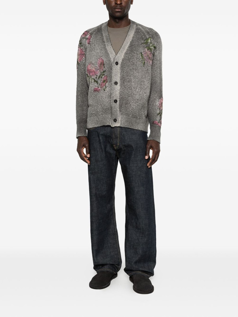 Avant Toi floral-details buttoned cardigan outlook