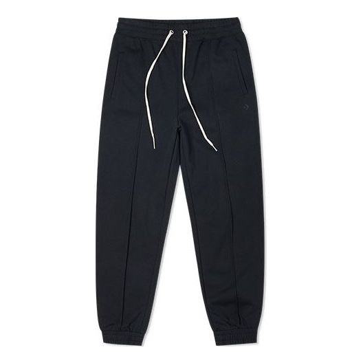 (WMNS) Converse Solid Color Lacing Bundle Feet Sports Pants/Trousers/Joggers Dark Black 10022965-A03 - 1