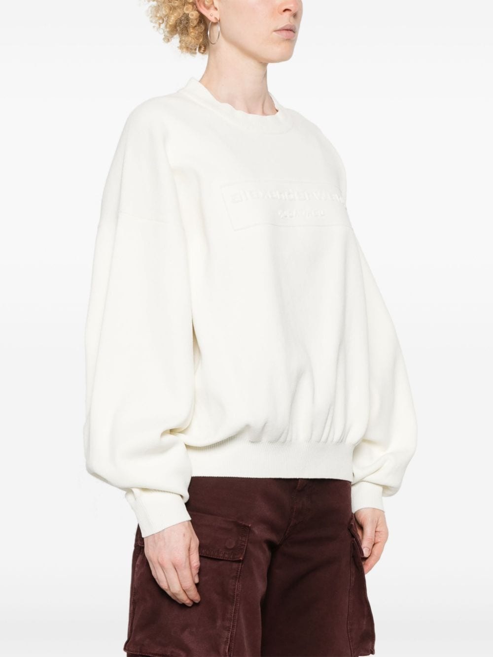 ALEXANDER WANG Women Embossed Logo Ribbed Pull Over - 2