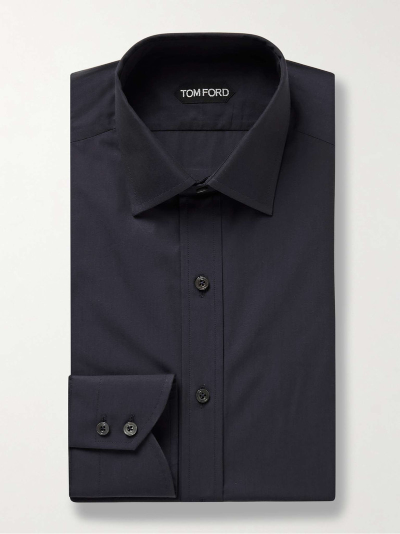 Cutaway-Collar 코튼-Poplin 셔츠 - 1