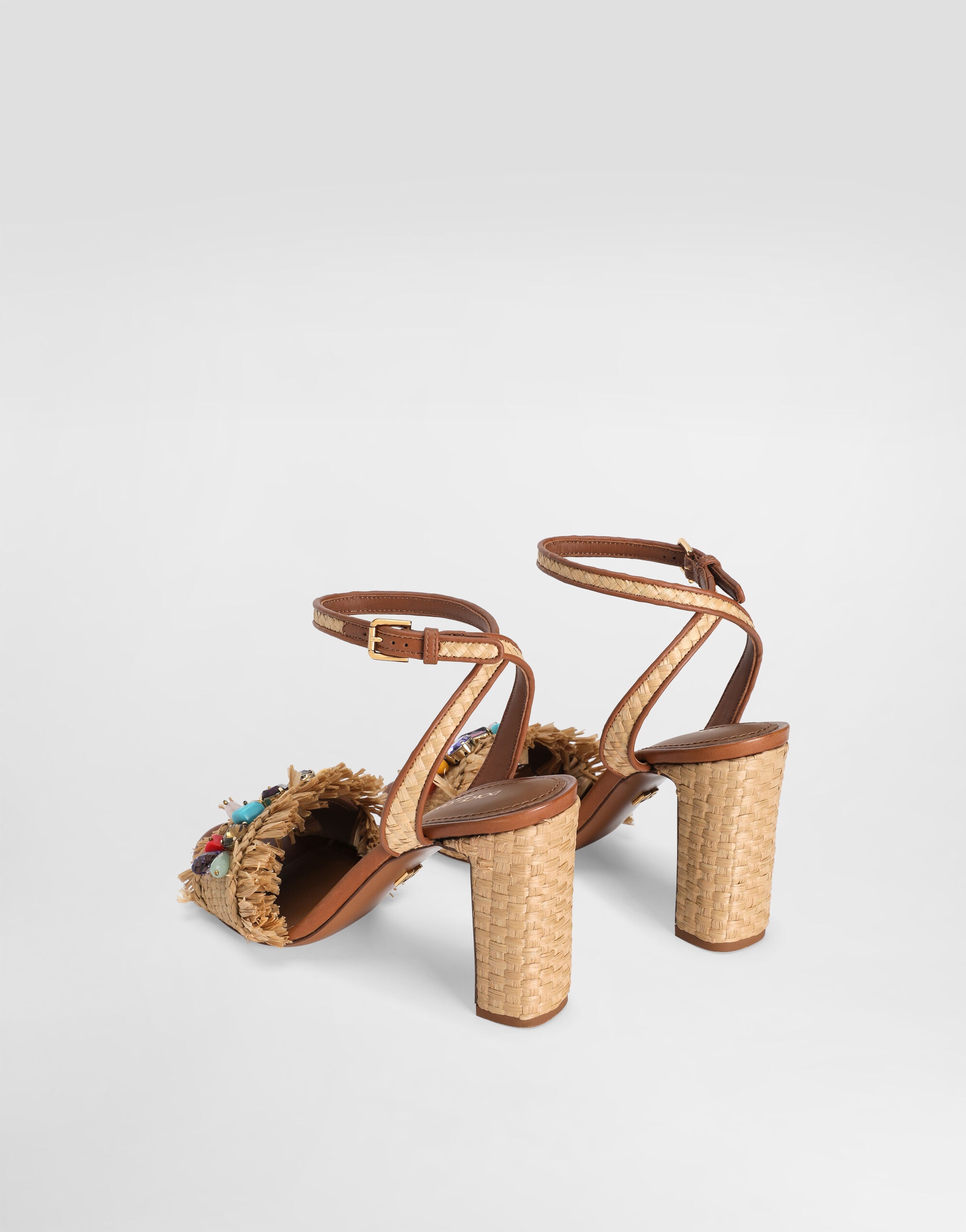 Frayed sandal with rhinestone embroidery - 3