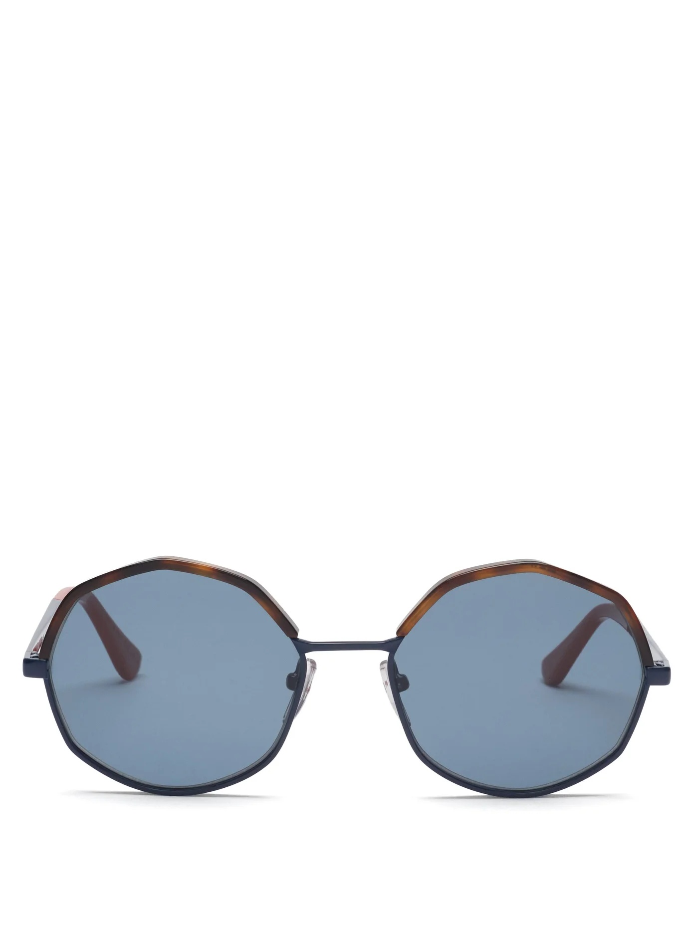 Round acetate and metal sunglasses - 1