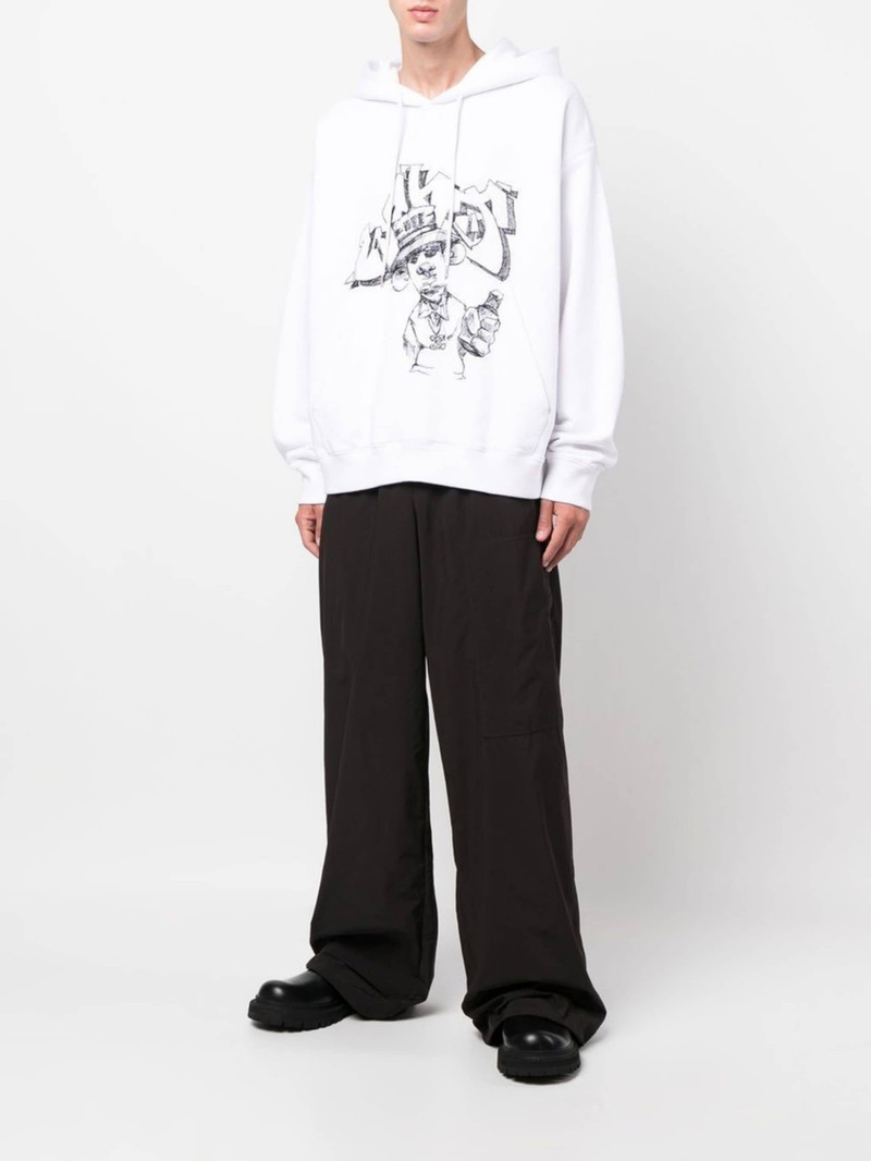 Off-White logo patch wide-leg trousers outlook