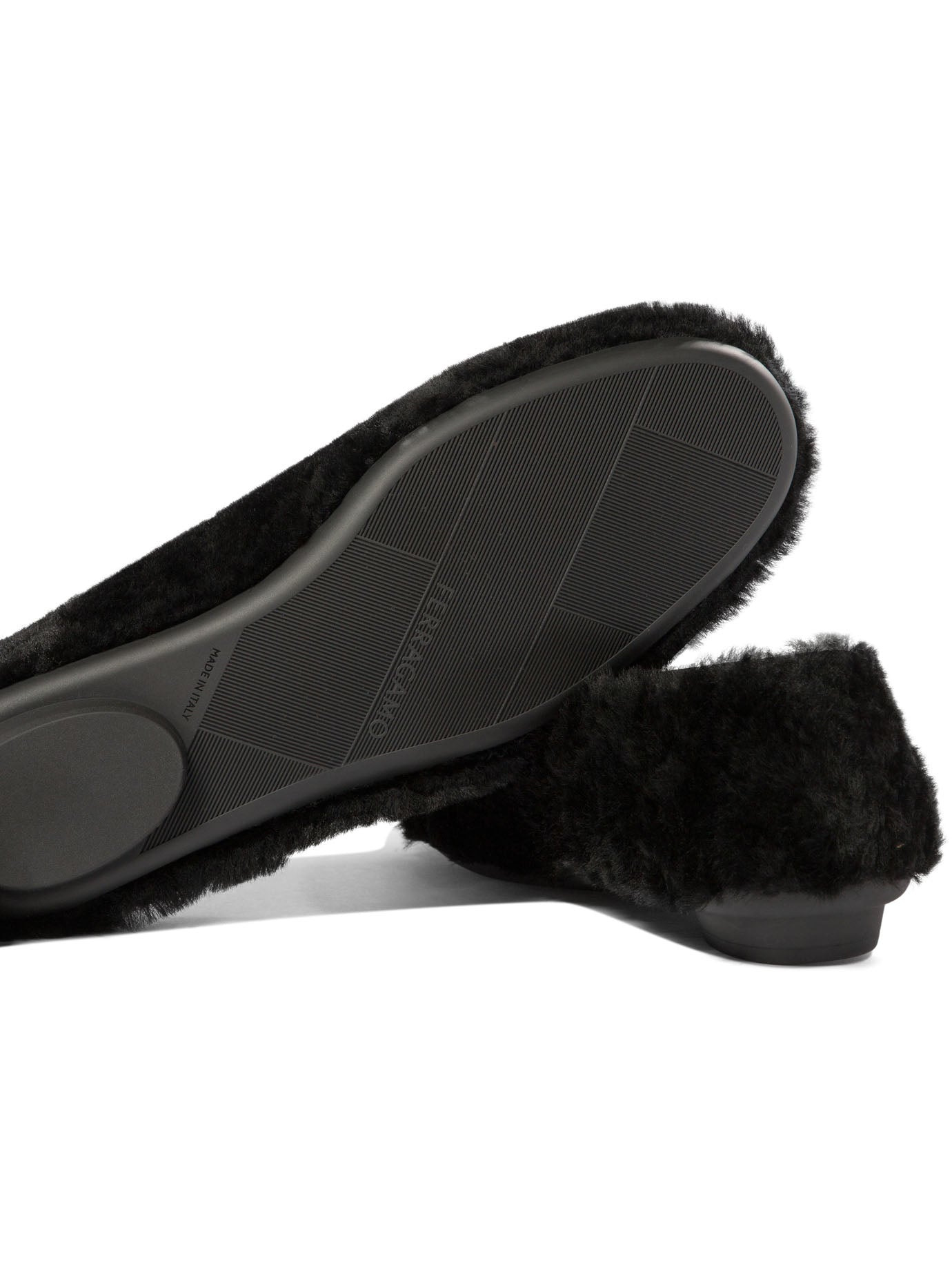 Ferragamo Women "Noella Fur" Shearling Ballet Flats - 5