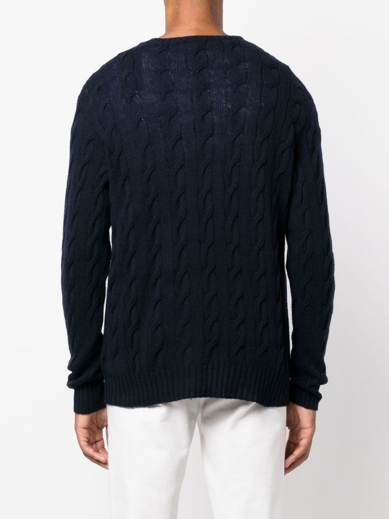 cable-knit crew neck sweater - 4