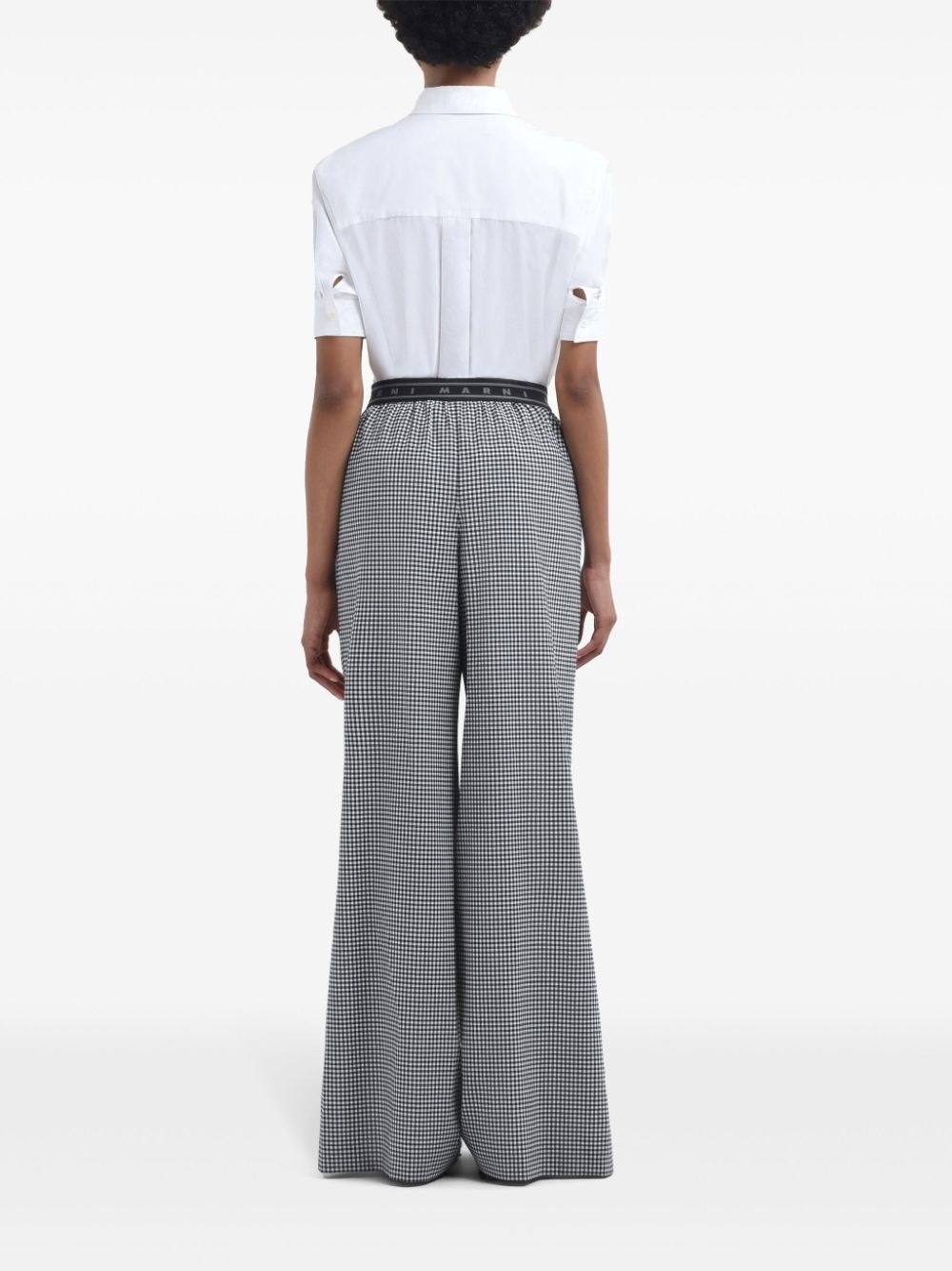 gingham-patterned trousers - 4