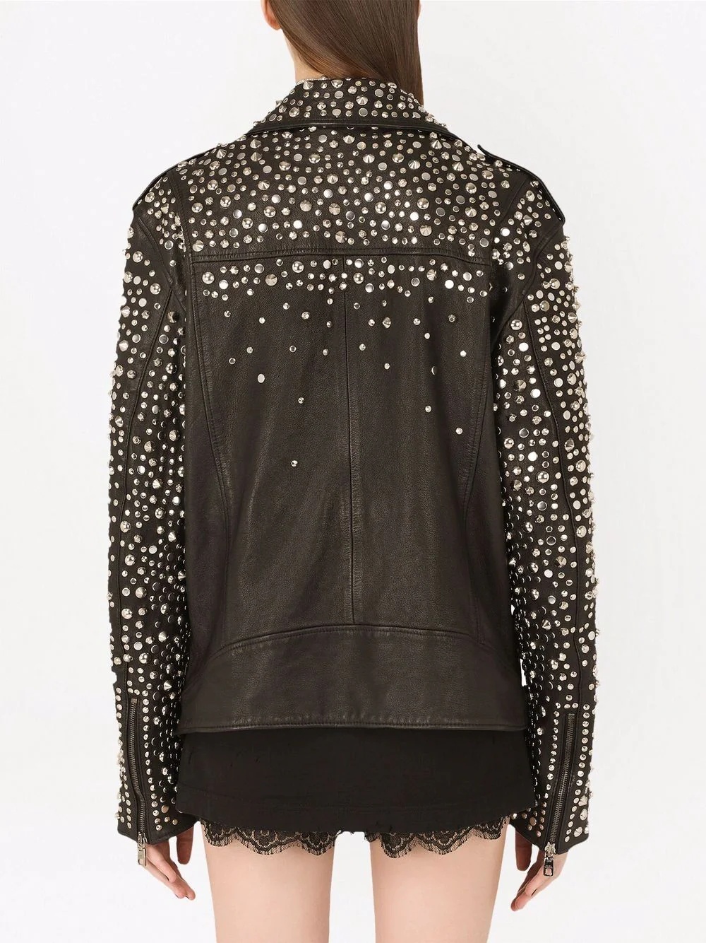 stud-embellished leather jacket - 4