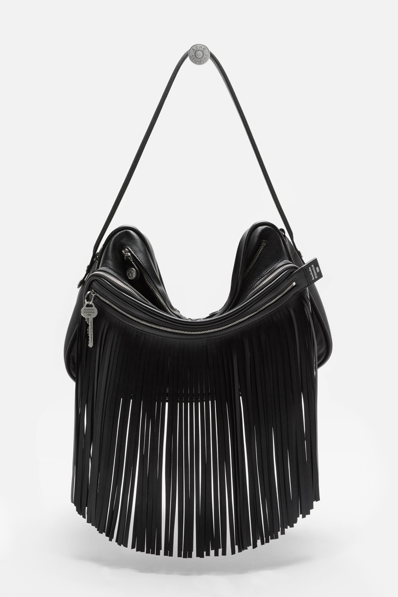 Camero Camera Fringed Shoulder Bag - Black 1