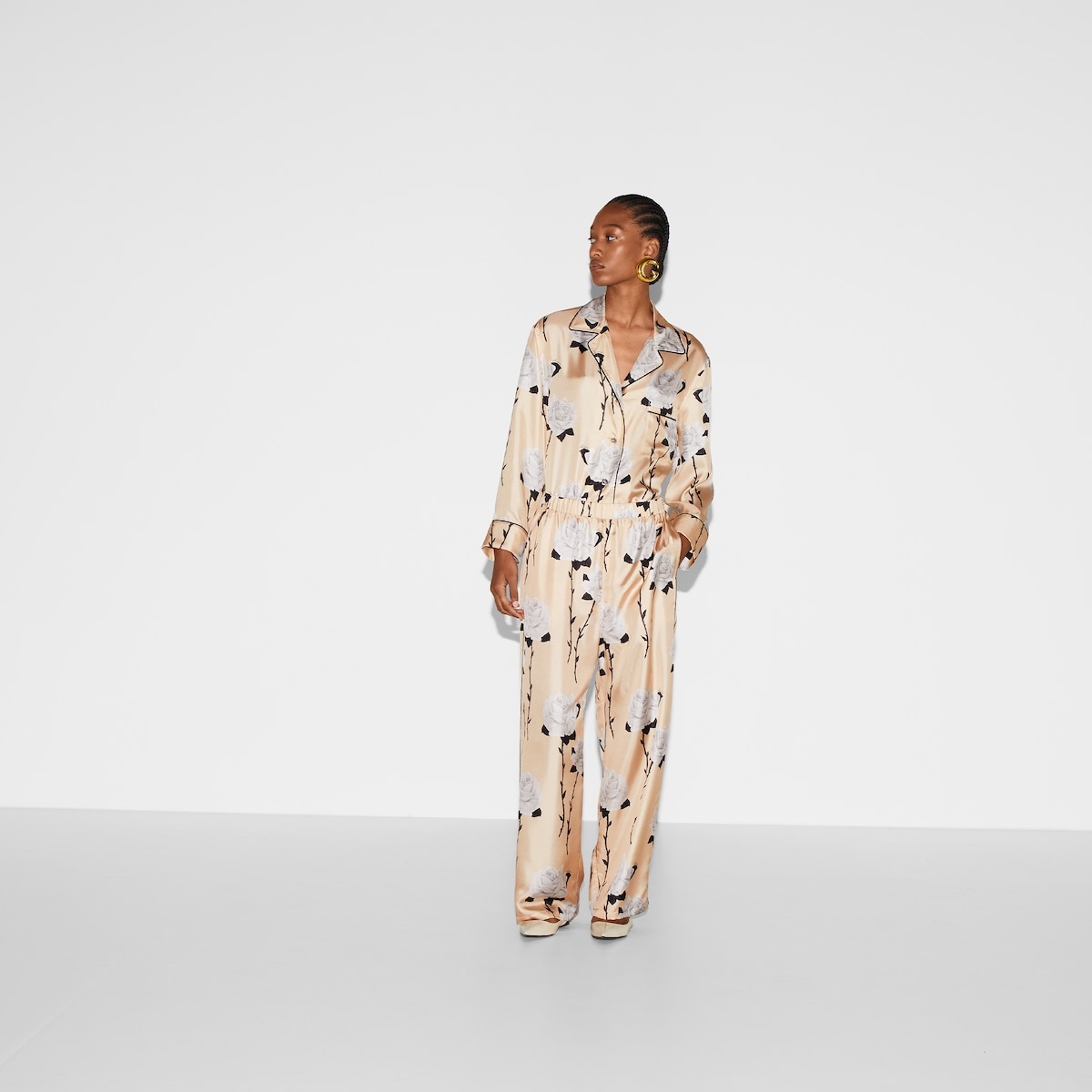Floral print silk twill pant - 2