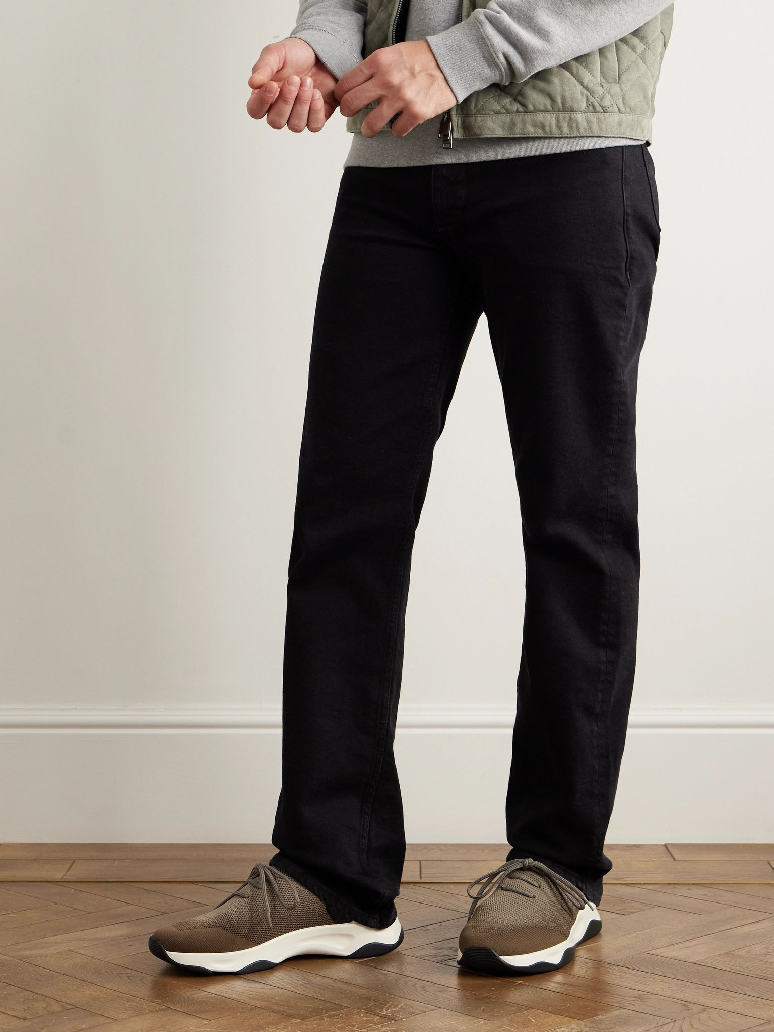 Shadow Scritto Venezia Leather-Trimmed Stretch-Knit Sneakers Green - 2
