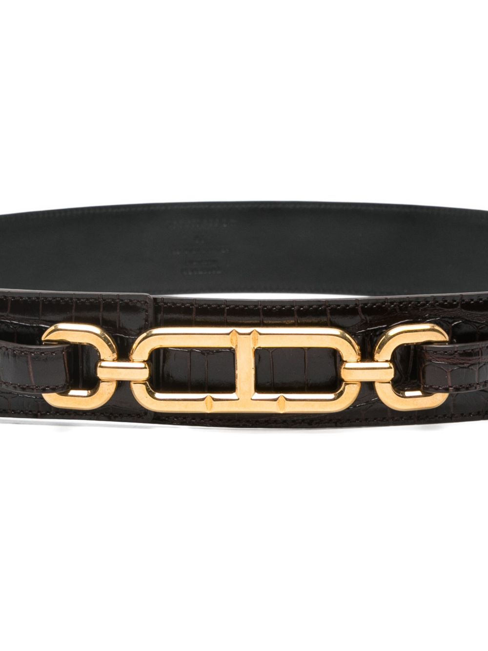 crocodile-embossed chain-link belt - 2