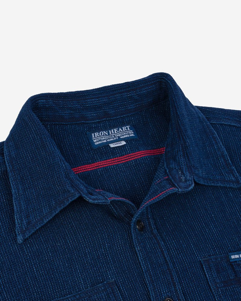 WAFFLE WORK SHIRT - INDIGO 7