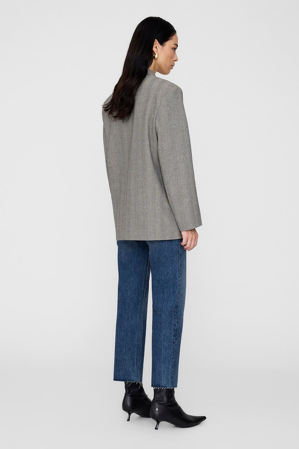 Quinn Blazer - Ivory And Black Herringbone - 3