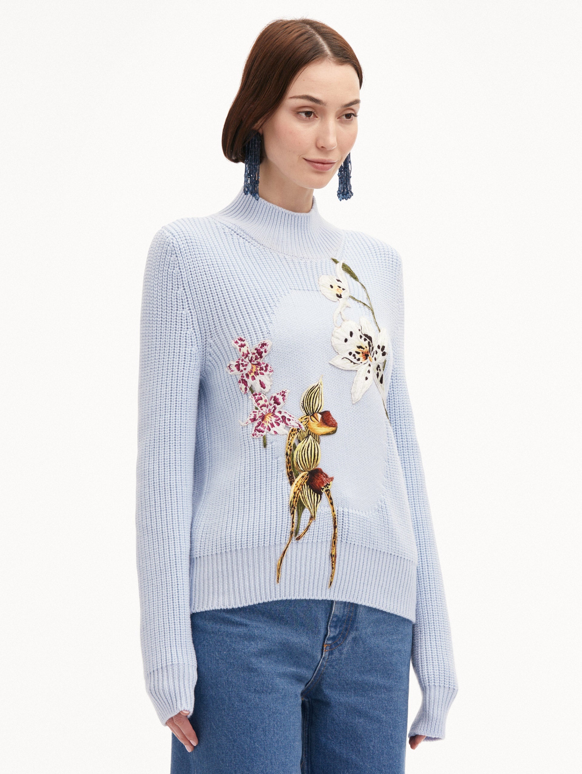 ORCHID EMBROIDERED PORTRAIT PULLOVER - 4