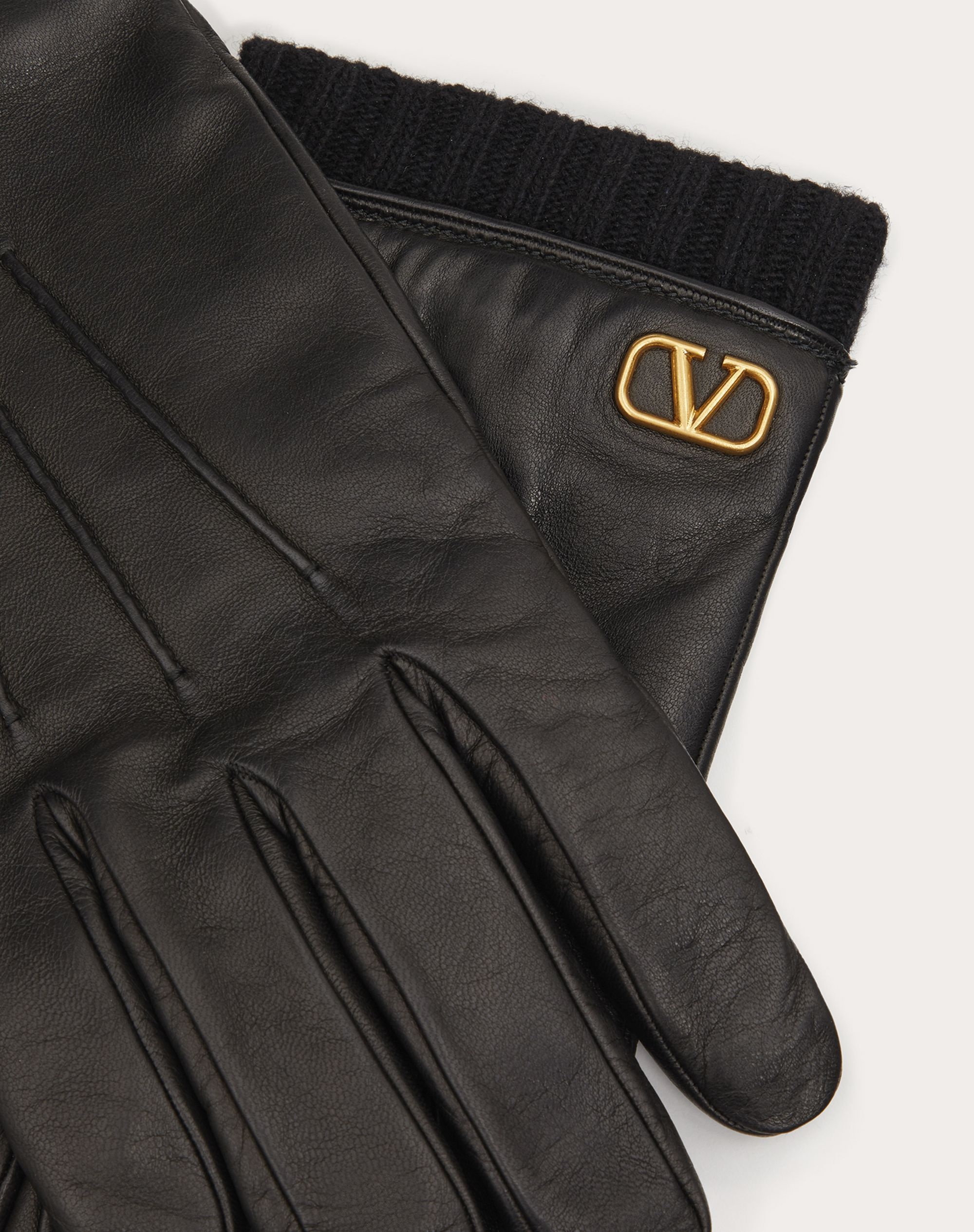 VLogo Signature leather gloves - 2