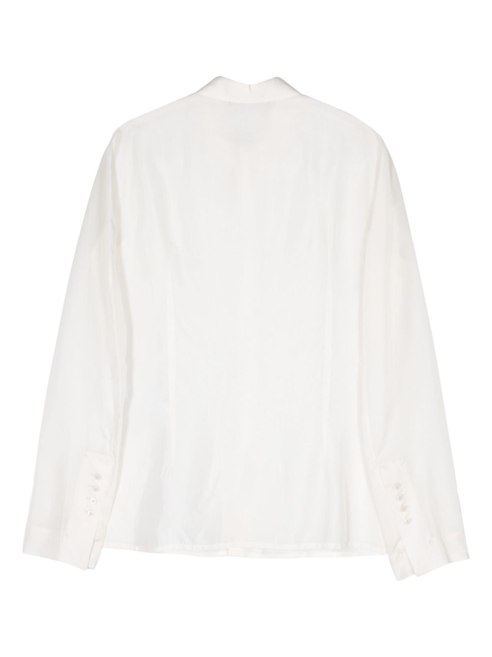 pointed-collar twill shirt - 2