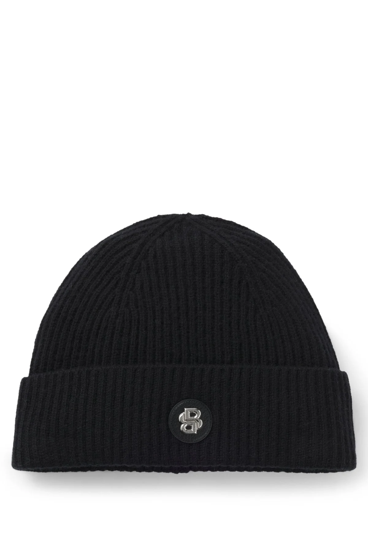 WOOL-CASHMERE BEANIE HAT WITH DOUBLE B MONOGRAM - 1