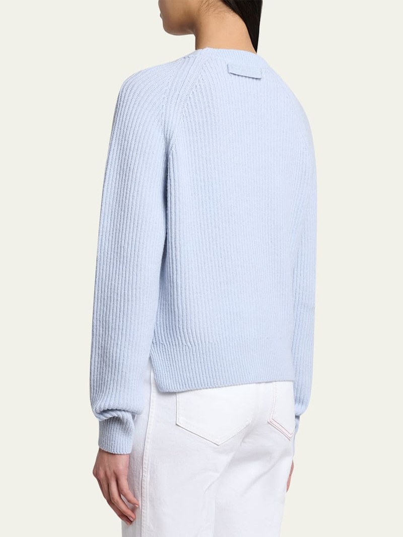 Victoria Beckham Stepped Hem V-Neck Cashmere Wool Cardigan outlook