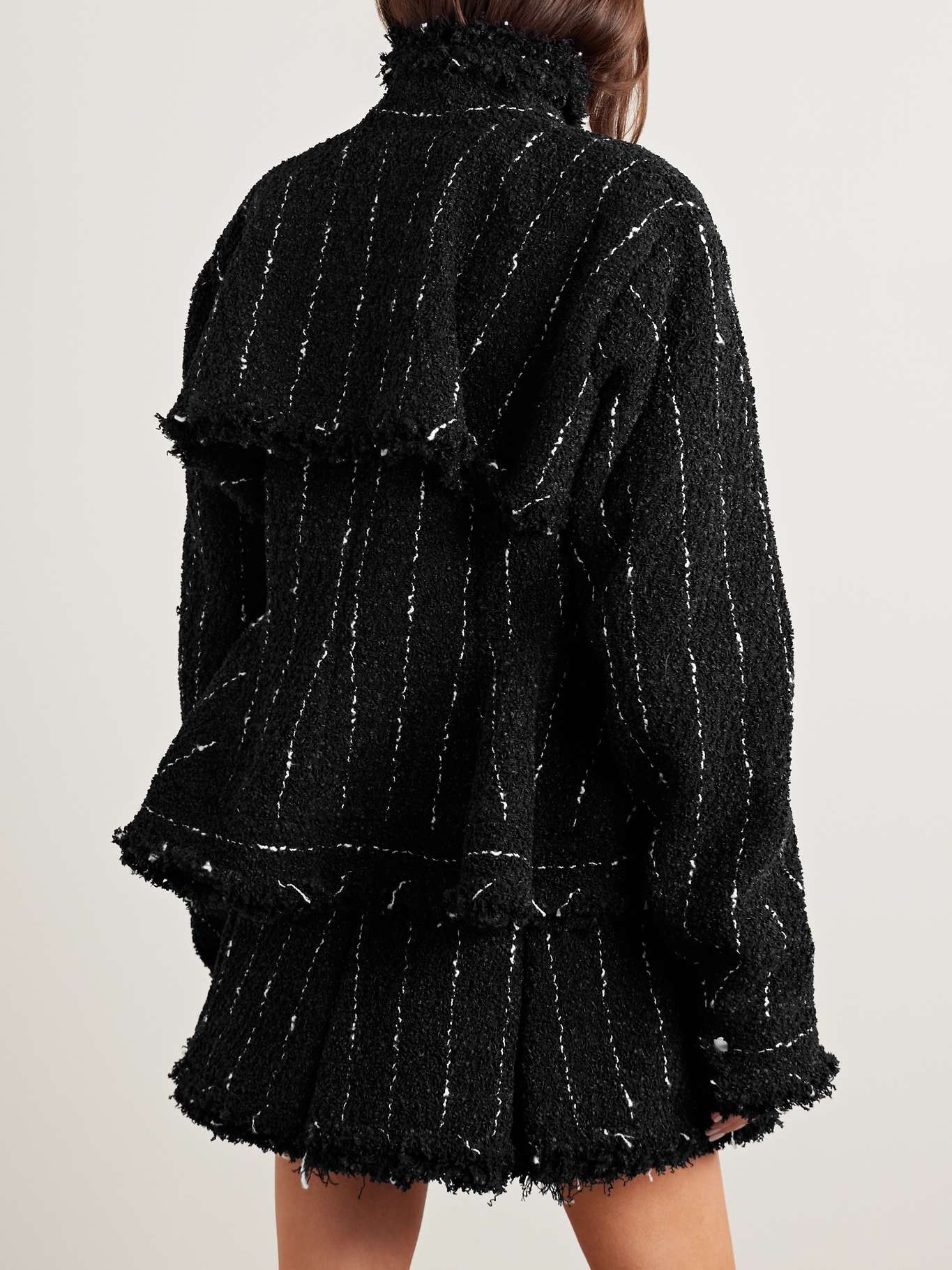 Pinstriped bouclé jacket Black - 3
