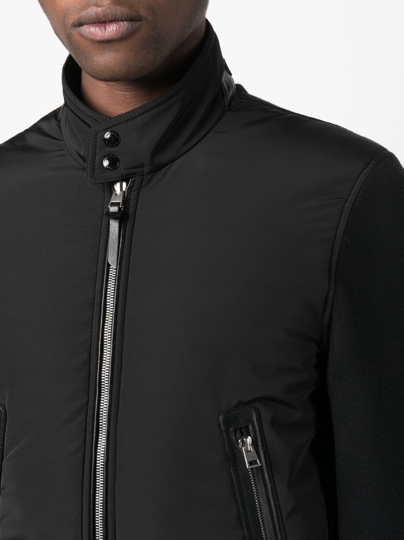 zip-fastening bomber jacket - 5