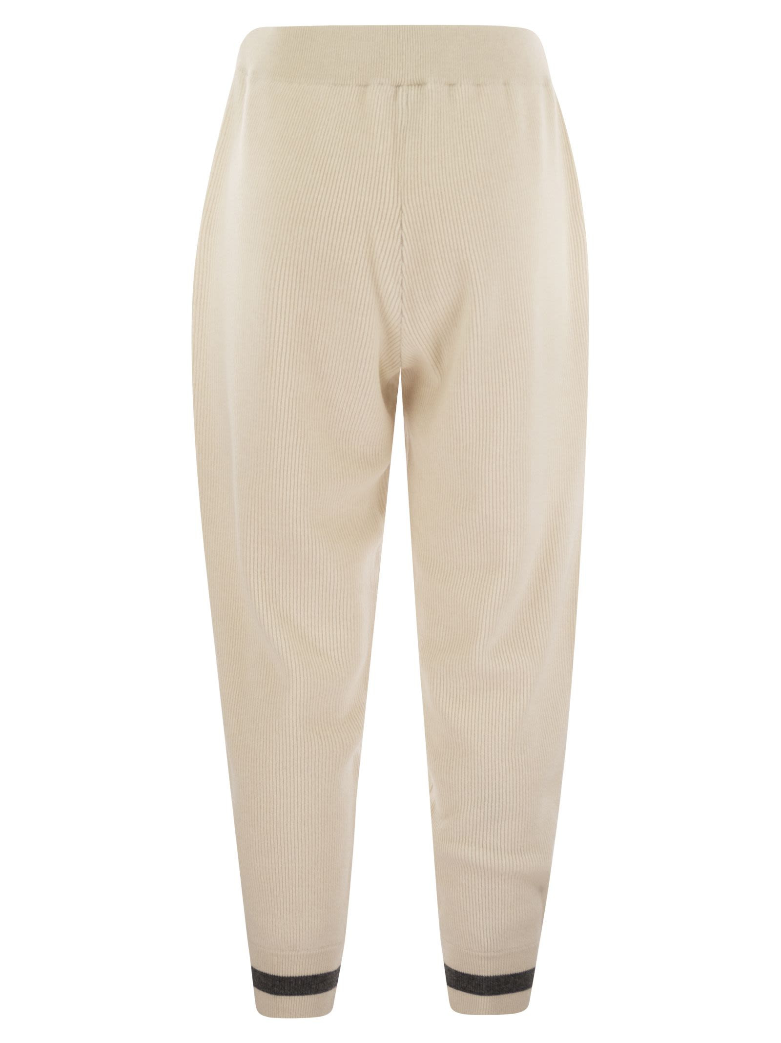 Brunello Cucinelli Women English Rib Cashmere Knit Trousers - 2