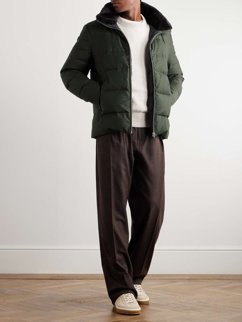 Yves Salomon Shearling-Trimmed Quilted Wool and Silk-Blend Hooded Down Jacket outlook