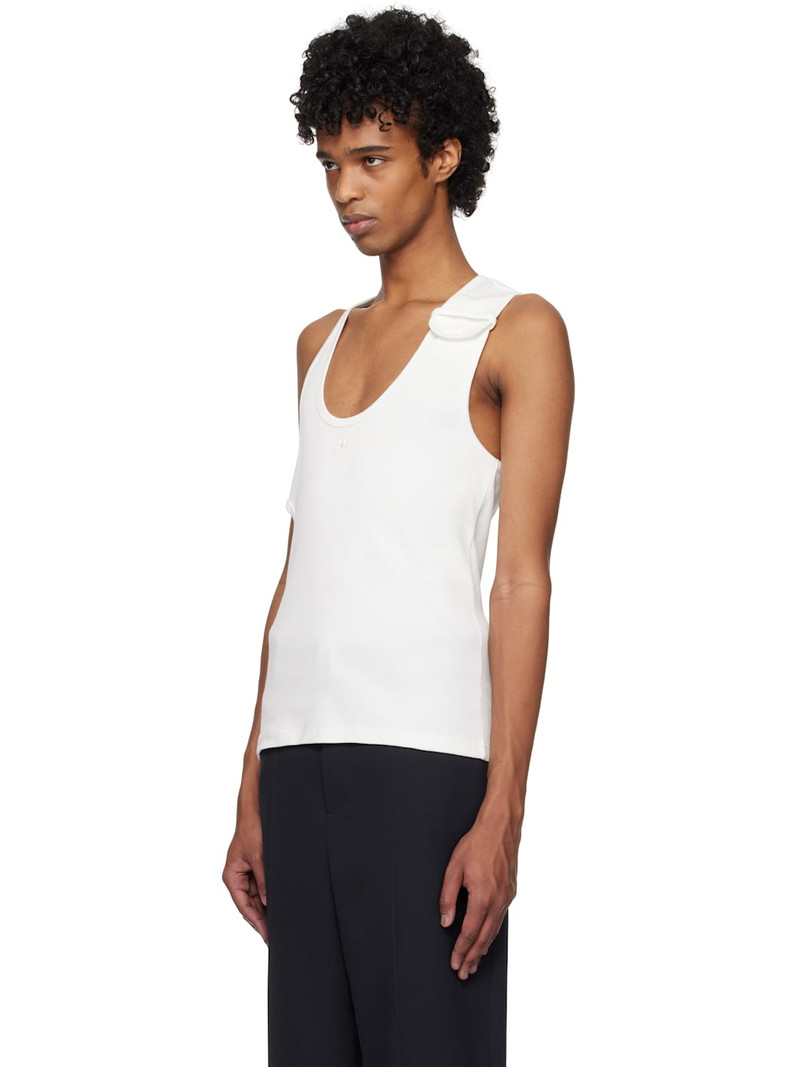 courrèges White 90's Rib Cut Out Tank Top outlook