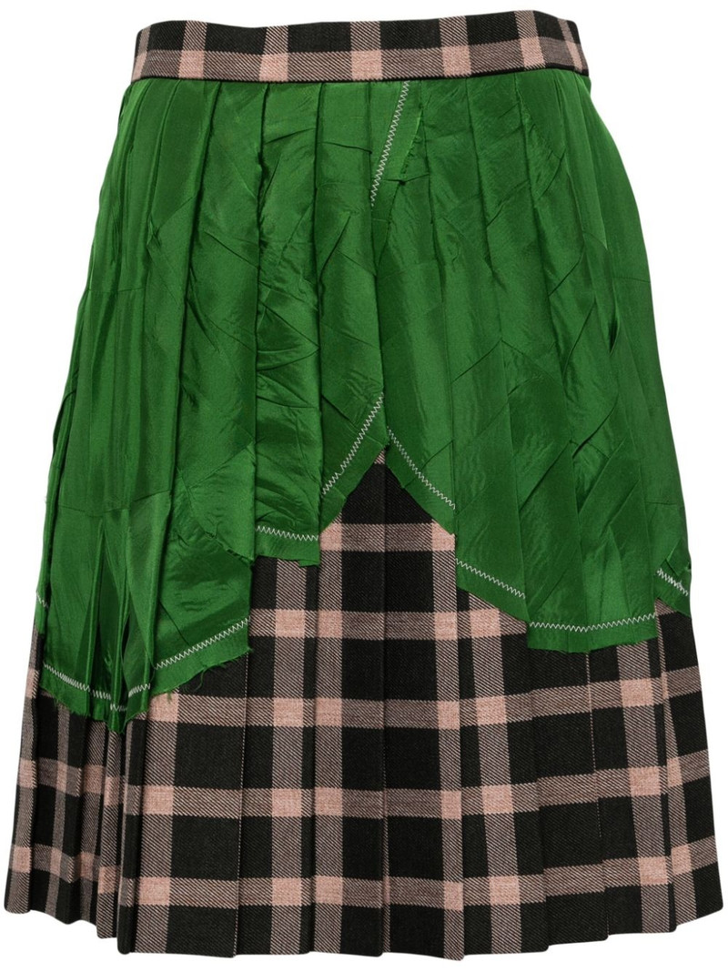 patchwrok pleated mini skirt 1