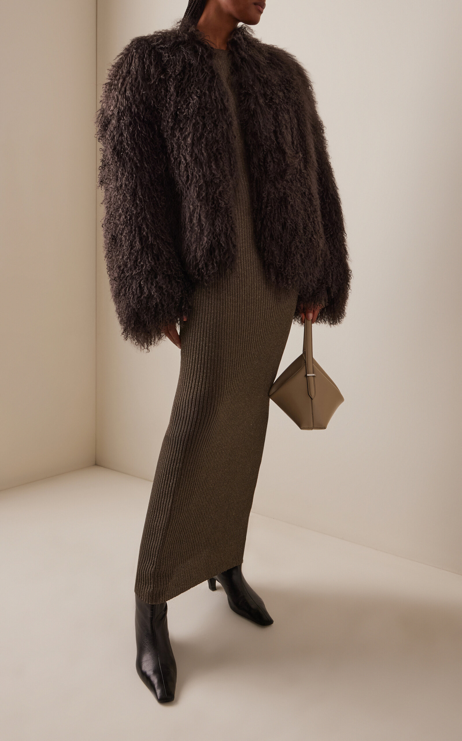Charlotte Shearling Jacket dark grey - 3