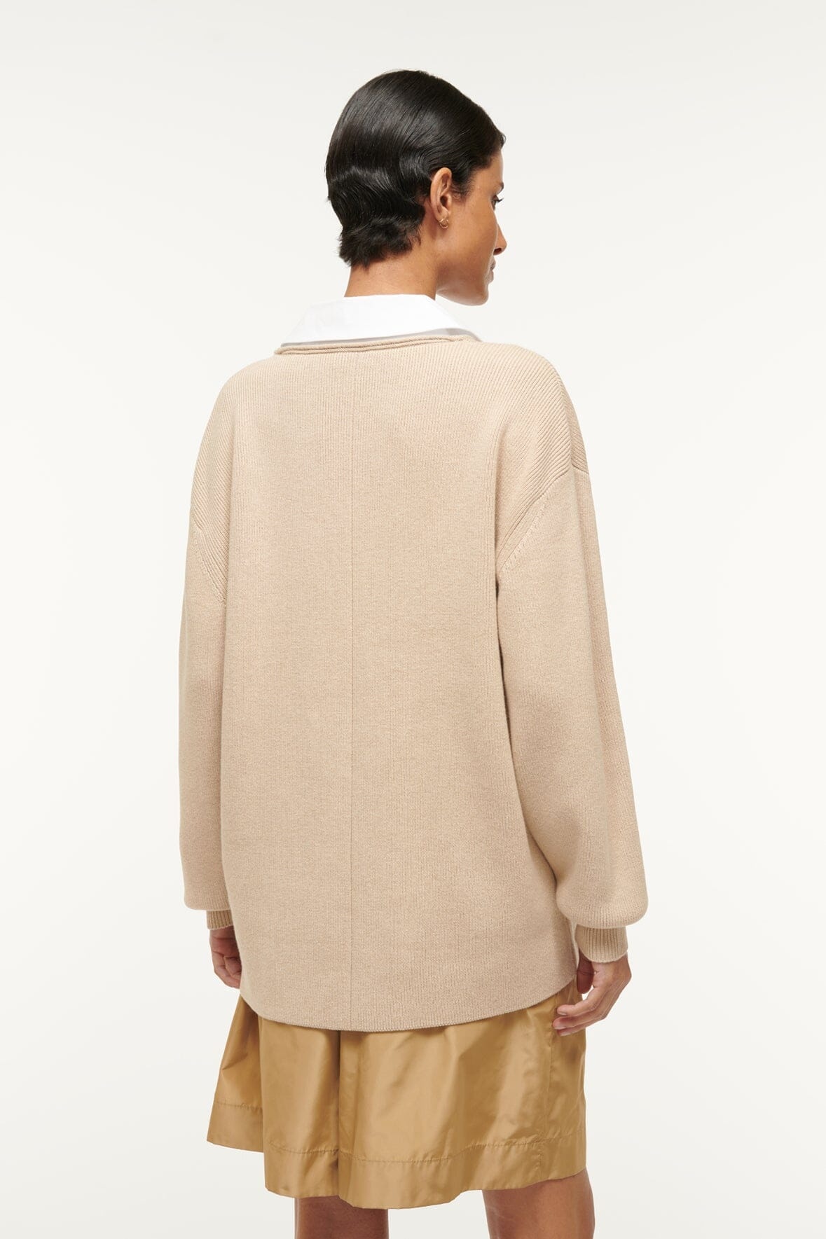 STAUD PIETRO SWEATER CAMEL WHITE - 3