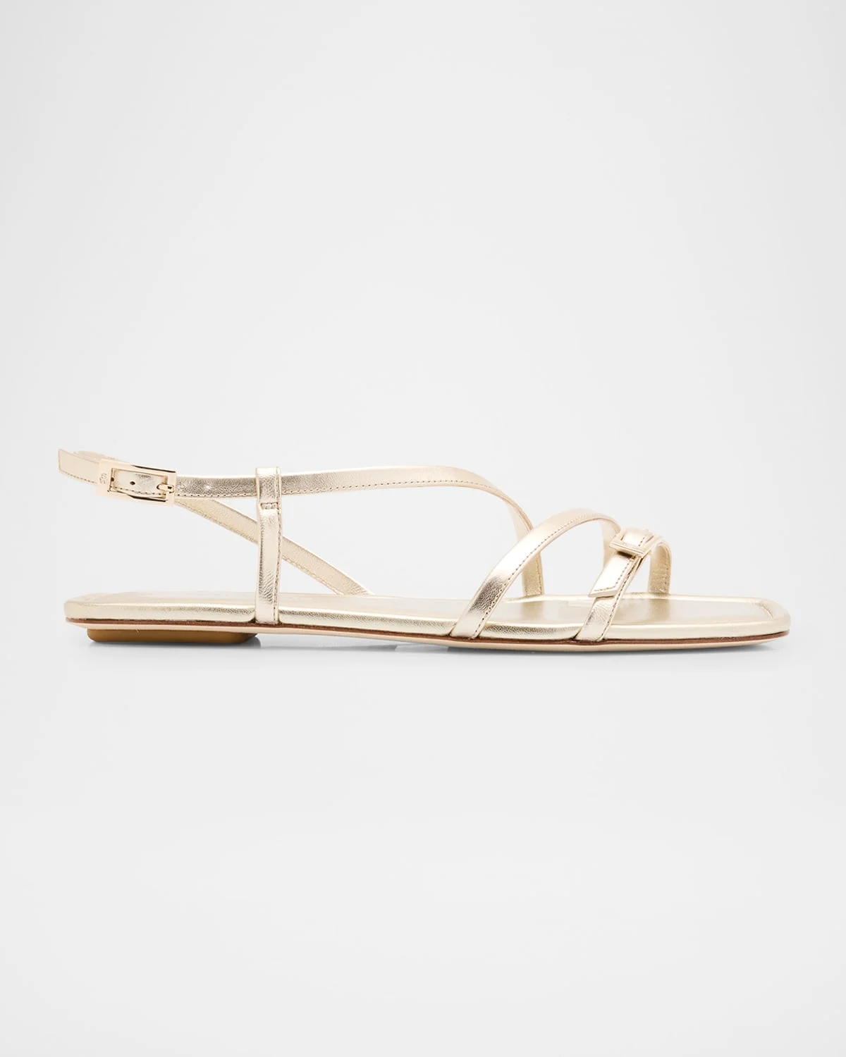 Georgie Metallic Strappy Flat Sandals - 1
