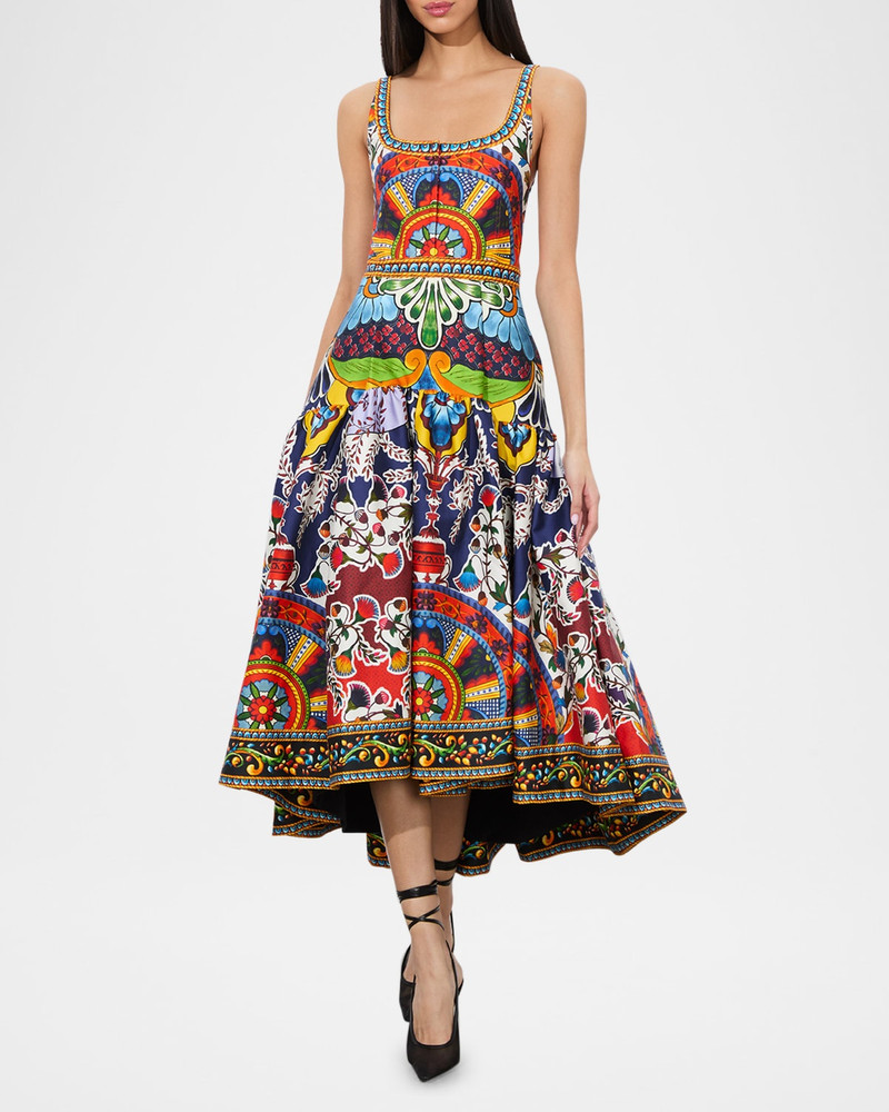 Alice + Olivia Diana Sleeveless Structured Midi Dress outlook