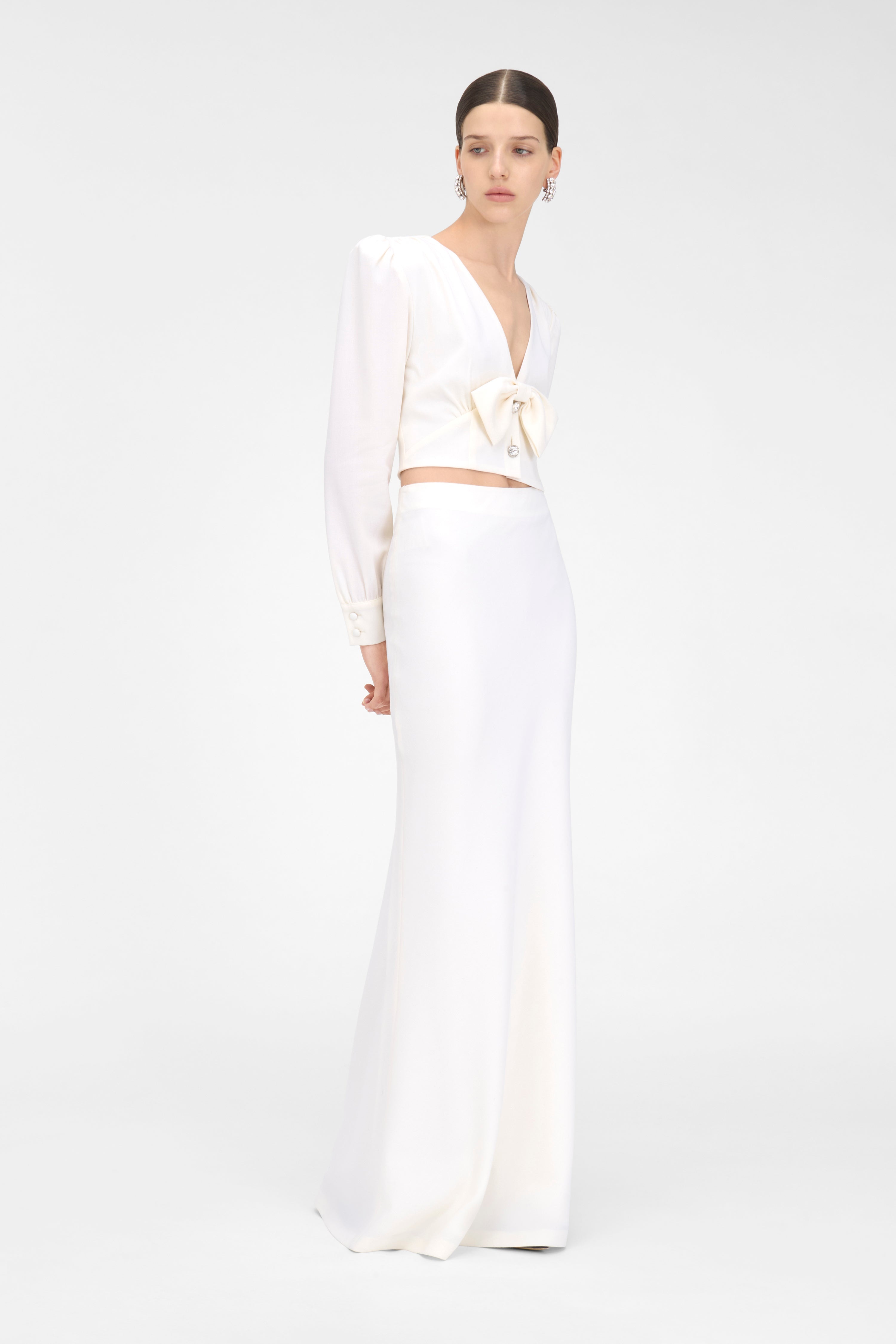 WOOL CREPE LONG SKIRT - 5