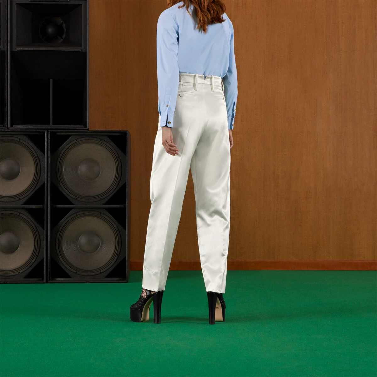 Wool pants with self-tie belt - 7